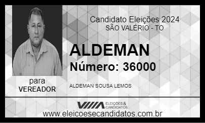 Candidato ALDEMAN 2024 - SÃO VALÉRIO - Eleições