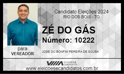 Candidato ZÉ DO GÁS 2024 - RIO DOS BOIS - Eleições