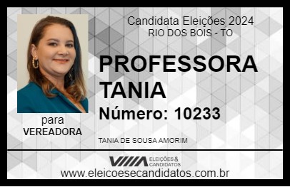 Candidato PROFESSORA TANIA 2024 - RIO DOS BOIS - Eleições