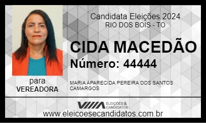 Candidato CIDA MERCEDÃO 2024 - RIO DOS BOIS - Eleições