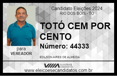 Candidato TOTÓ 100% 2024 - RIO DOS BOIS - Eleições