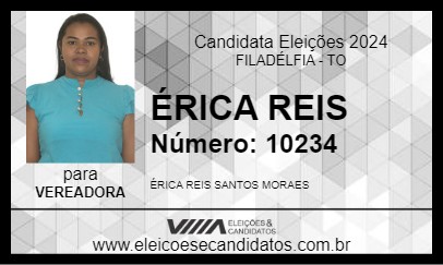 Candidato ÉRICA REIS 2024 - FILADÉLFIA - Eleições