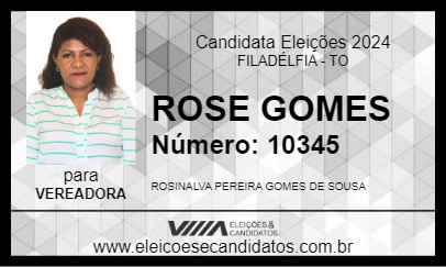 Candidato ROSE GOMES 2024 - FILADÉLFIA - Eleições