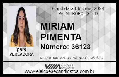 Candidato MIRIAM PIMENTA 2024 - PALMEIRÓPOLIS - Eleições