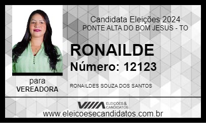 Candidato RONAILDE 2024 - PONTE ALTA DO BOM JESUS - Eleições