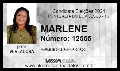 Candidato MARLENE DO CEDRO 2024 - PONTE ALTA DO BOM JESUS - Eleições