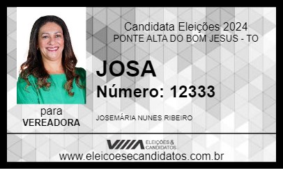 Candidato JOSA 2024 - PONTE ALTA DO BOM JESUS - Eleições