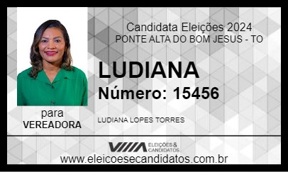 Candidato LUDIANA NANA 2024 - PONTE ALTA DO BOM JESUS - Eleições