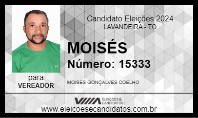 Candidato MOISÉS 2024 - LAVANDEIRA - Eleições