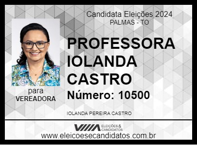 Candidato PROFESSORA IOLANDA CASTRO 2024 - PALMAS - Eleições