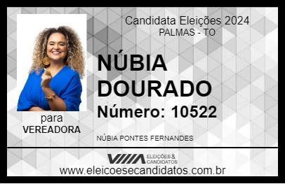 Candidato NÚBIA DOURADO 2024 - PALMAS - Eleições