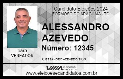 Candidato ALESSANDRO AZEVEDO 2024 - FORMOSO DO ARAGUAIA - Eleições