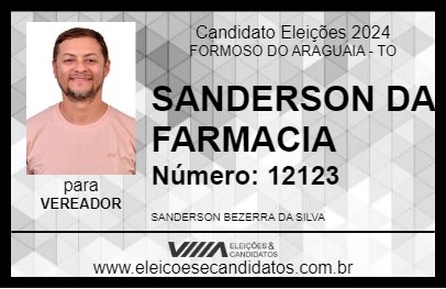 Candidato SANDERSON DA FARMACIA 2024 - FORMOSO DO ARAGUAIA - Eleições