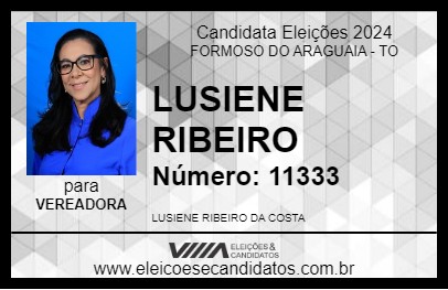 Candidato LUSIENE RIBEIRO 2024 - FORMOSO DO ARAGUAIA - Eleições