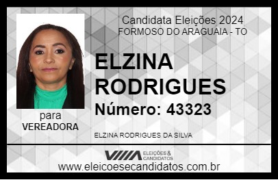 Candidato ELZINA RODRIGUES 2024 - FORMOSO DO ARAGUAIA - Eleições