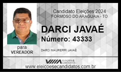 Candidato DARCI JAVAÉ 2024 - FORMOSO DO ARAGUAIA - Eleições