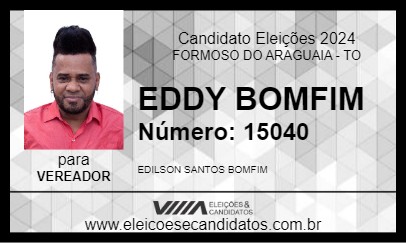 Candidato EDDY BOMFIM 2024 - FORMOSO DO ARAGUAIA - Eleições