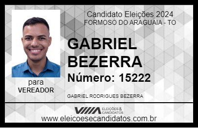 Candidato GABRIEL BEZERRA 2024 - FORMOSO DO ARAGUAIA - Eleições