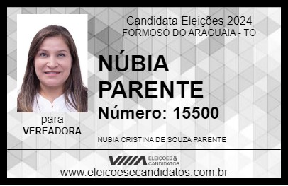 Candidato NÚBIA PARENTE 2024 - FORMOSO DO ARAGUAIA - Eleições