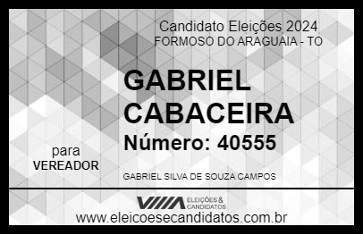 Candidato GABRIEL CABACEIRA 2024 - FORMOSO DO ARAGUAIA - Eleições