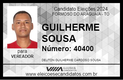 Candidato GUILHERME SOUSA 2024 - FORMOSO DO ARAGUAIA - Eleições