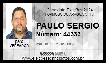 Candidato PAULO SERGIO 2024 - FORMOSO DO ARAGUAIA - Eleições