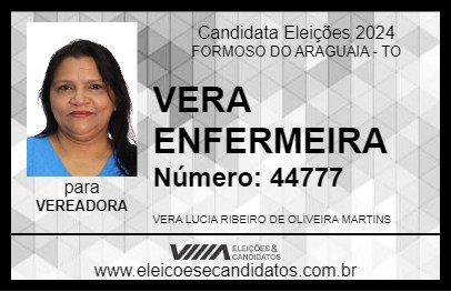 Candidato VERA ENFERMEIRA 2024 - FORMOSO DO ARAGUAIA - Eleições