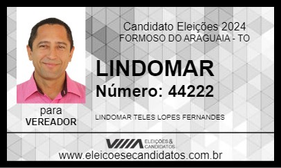 Candidato LINDOMAR 2024 - FORMOSO DO ARAGUAIA - Eleições