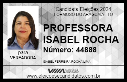 Candidato PROFESSORA ISABEL ROCHA 2024 - FORMOSO DO ARAGUAIA - Eleições