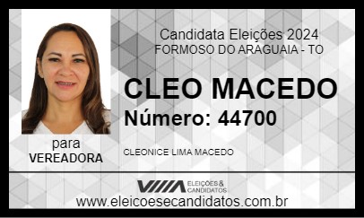 Candidato CLEO MACEDO 2024 - FORMOSO DO ARAGUAIA - Eleições