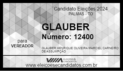 Candidato GLAUBER 2024 - PALMAS - Eleições