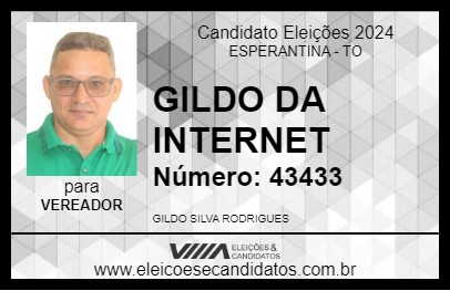 Candidato GILDO DA INTERNET 2024 - ESPERANTINA - Eleições