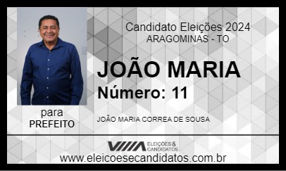 Candidato JOÃO MARIA 2024 - ARAGOMINAS - Eleições