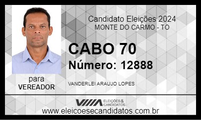 Candidato CABO 70 2024 - MONTE DO CARMO - Eleições