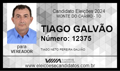 Candidato TIAGO GALVÃO 2024 - MONTE DO CARMO - Eleições