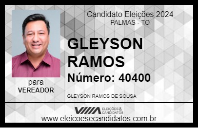 Candidato GLEYSON RAMOS 2024 - PALMAS - Eleições