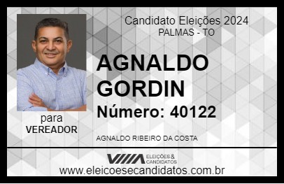 Candidato AGNALDO GORDIN 2024 - PALMAS - Eleições