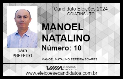 Candidato MANOEL NATALINO 2024 - GOIATINS - Eleições