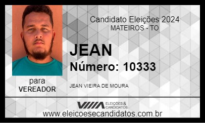 Candidato JEAN 2024 - MATEIROS - Eleições