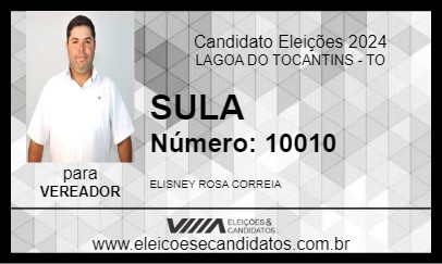 Candidato SULA 2024 - LAGOA DO TOCANTINS - Eleições