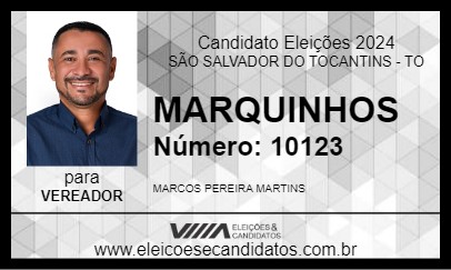 Candidato MARQUINHOS 2024 - SÃO SALVADOR DO TOCANTINS - Eleições