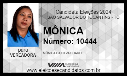 Candidato MÔNICA 2024 - SÃO SALVADOR DO TOCANTINS - Eleições