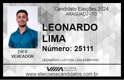 Candidato LEONARDO LIMA 2024 - ARAGUAÇU - Eleições