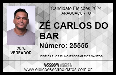 Candidato ZÉ CARLOS DO BAR 2024 - ARAGUAÇU - Eleições