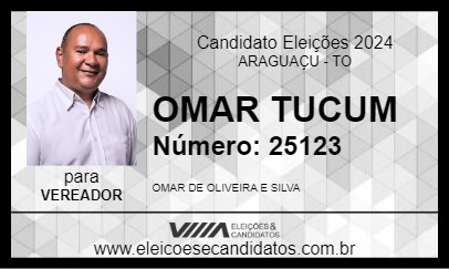 Candidato OMAR TUCUM 2024 - ARAGUAÇU - Eleições