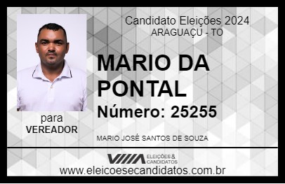 Candidato MARIO DA PONTAL 2024 - ARAGUAÇU - Eleições