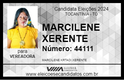 Candidato MARCILENE XERENTE 2024 - TOCANTÍNIA - Eleições