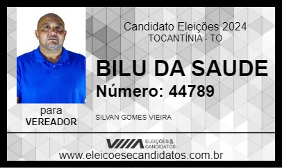 Candidato BILU DA SAUDE 2024 - TOCANTÍNIA - Eleições