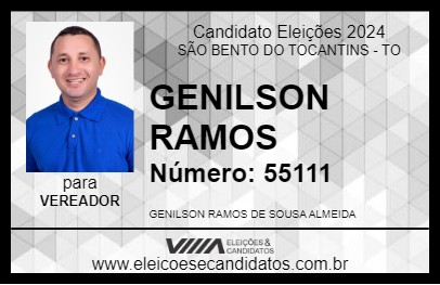 Candidato GENILSON RAMOS 2024 - SÃO BENTO DO TOCANTINS - Eleições