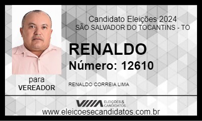 Candidato RENALDO 2024 - SÃO SALVADOR DO TOCANTINS - Eleições